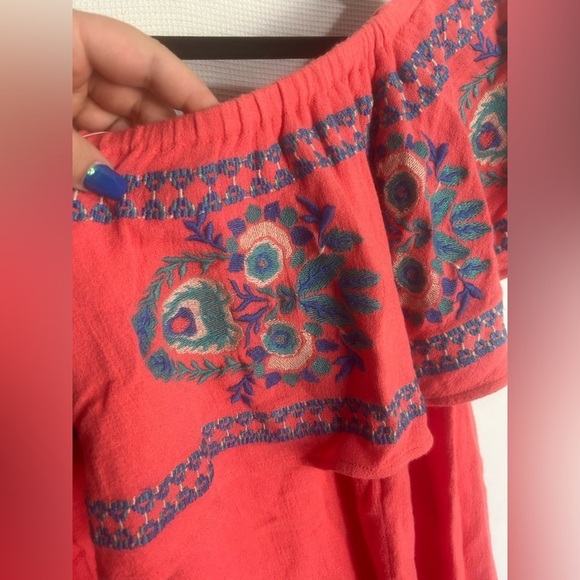 Nwt soft surroundings off the shoulder embroidered top - Picture 4 of 7